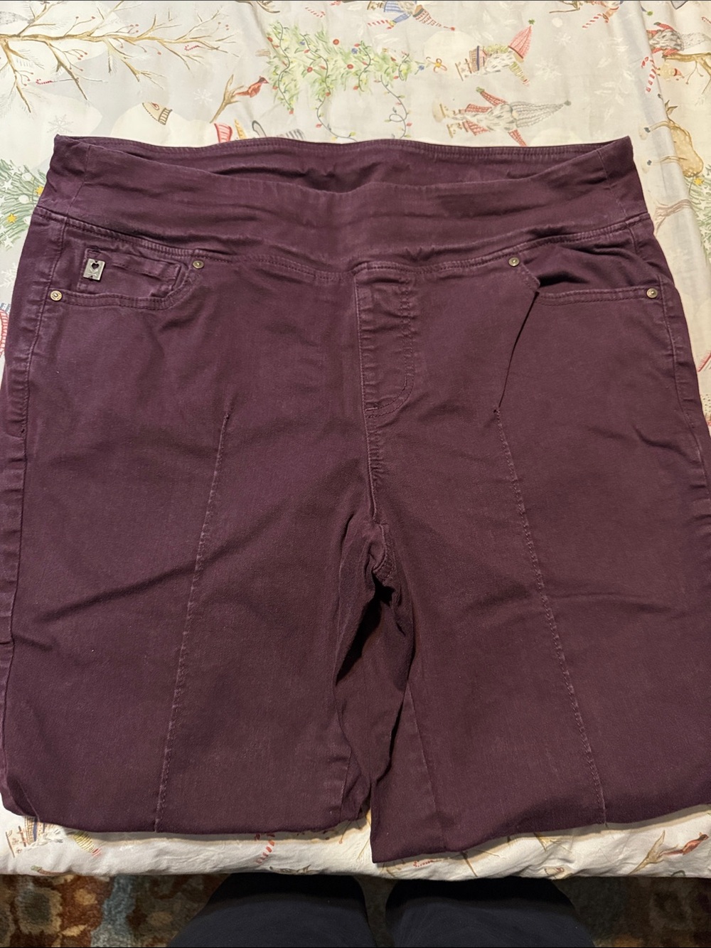 Belle by Kim Gravel Pull-On Pants in Deep Plum-Winetasting